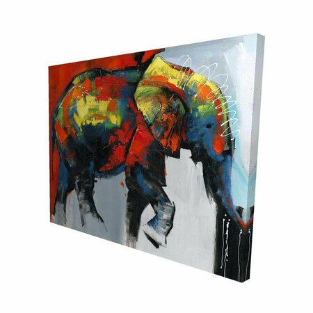 BEGIN HOME DECOR 16 x 20 in. Abstract & Colorful Elephant In Motion-Print on Canvas 2080-1620-AN20